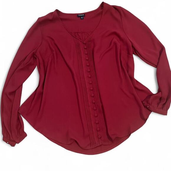 Burgundy torrid blouse with - Picture 1 of 7